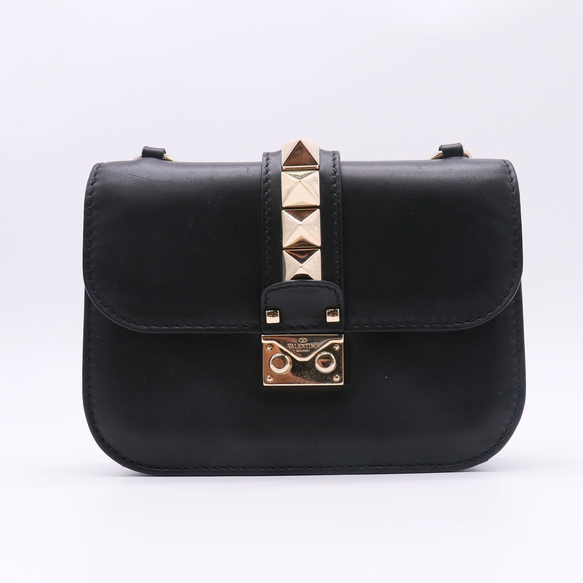 Valentino Rockstud Shoulder Bag - Black Crossbody Twins LDJ5264