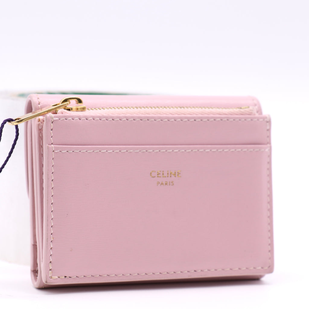 Celine Shiny Calfskin Compact Triomphe Wallet twins LDJ5414