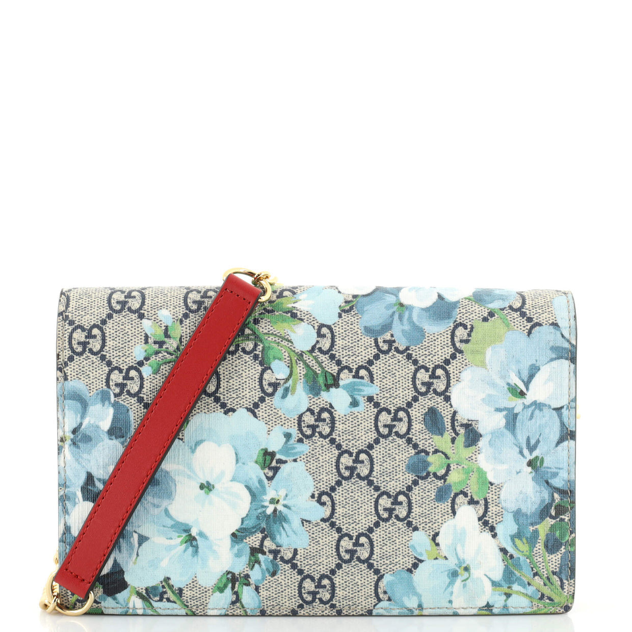 Chain Wallet Blooms Print GG Coated Canvas Twins