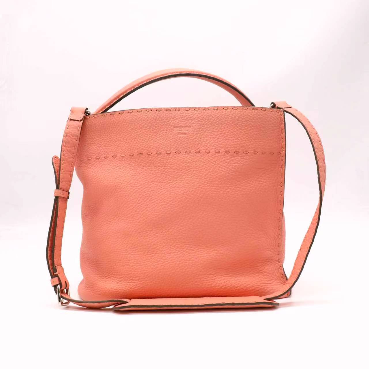 Fendi Selleria Anna Bucket Bag Leather Small Twins LDJ5339