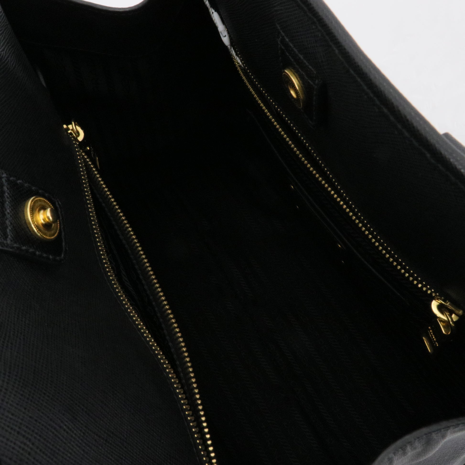 Black Saffiano Lux Leather Tote Bag twins