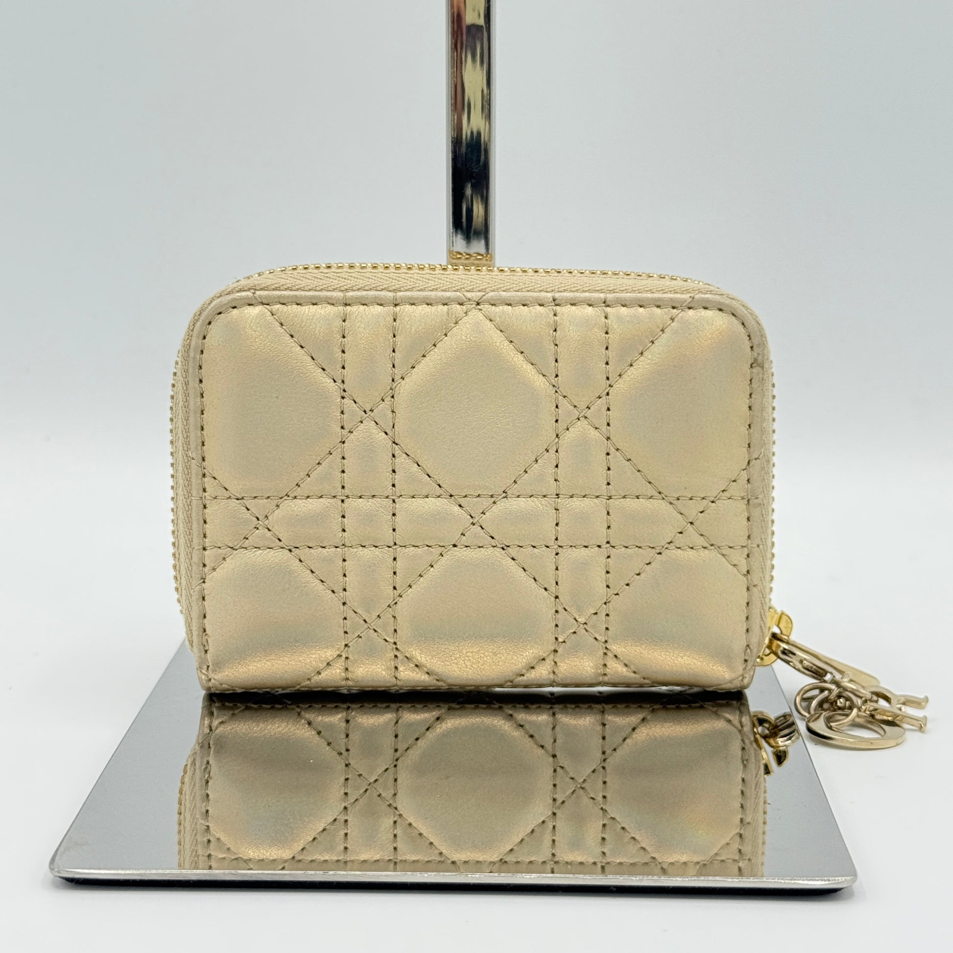 Small Lady Dior Voyageur Cannage Coin Purse