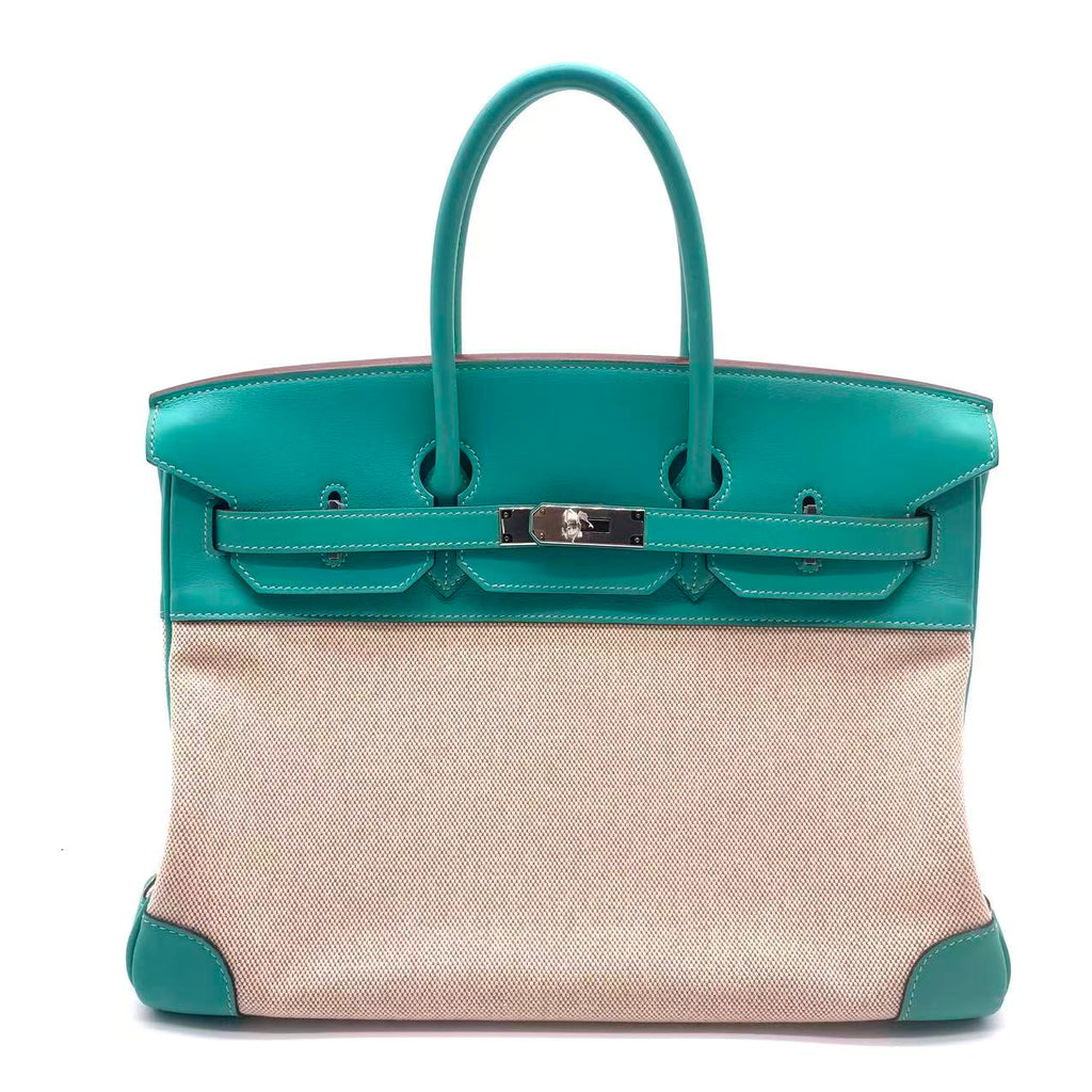 Birkin 35 Lagoon Swift And Toile