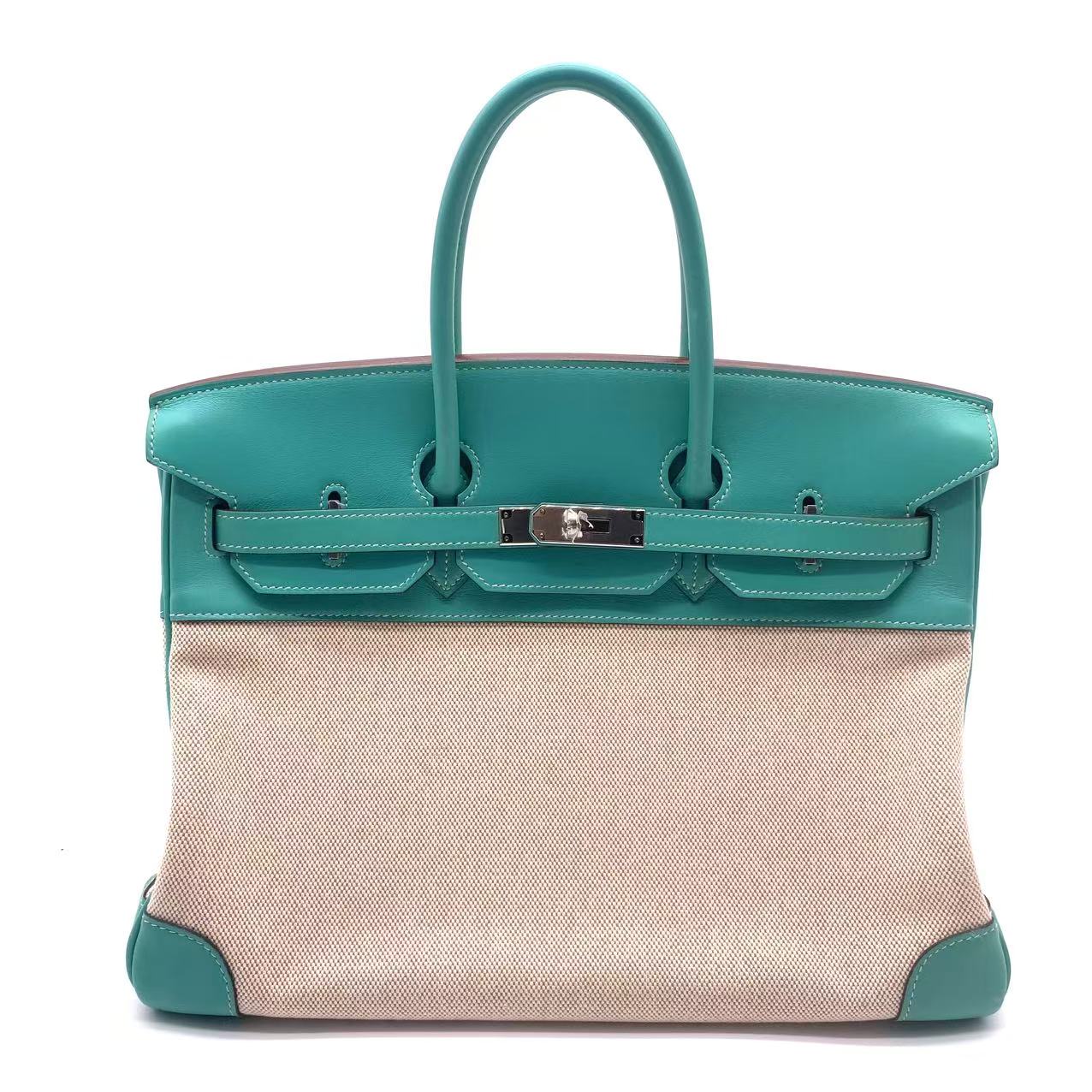 Birkin 35 Lagoon Swift And Toile