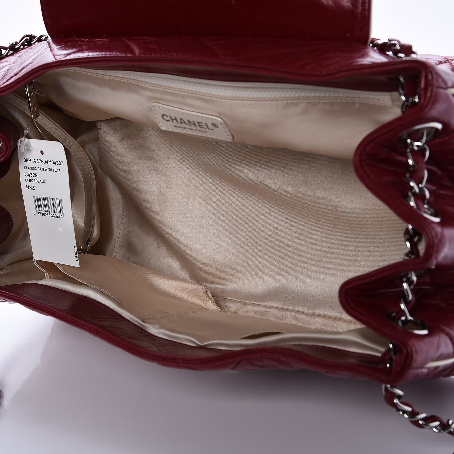 Lambskin Quilted East West Accordion Flap Light Bordeaux twins