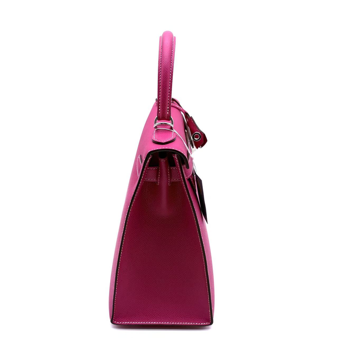 Kelly Handbag Rose Pourpre Epsom with Palladium Hardware 28