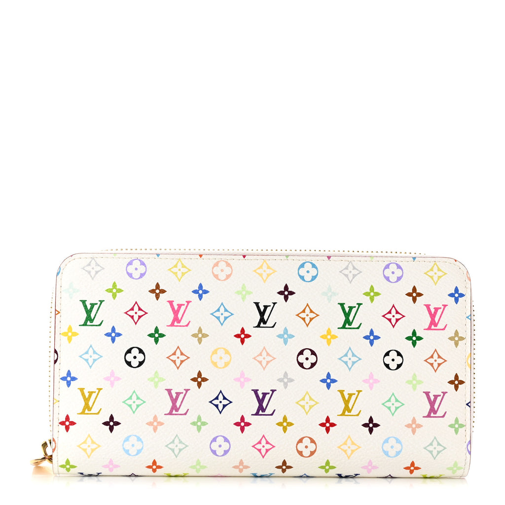 Louis Vuitton White Monogram Multicolor Zippy Wallet Zip Around twins