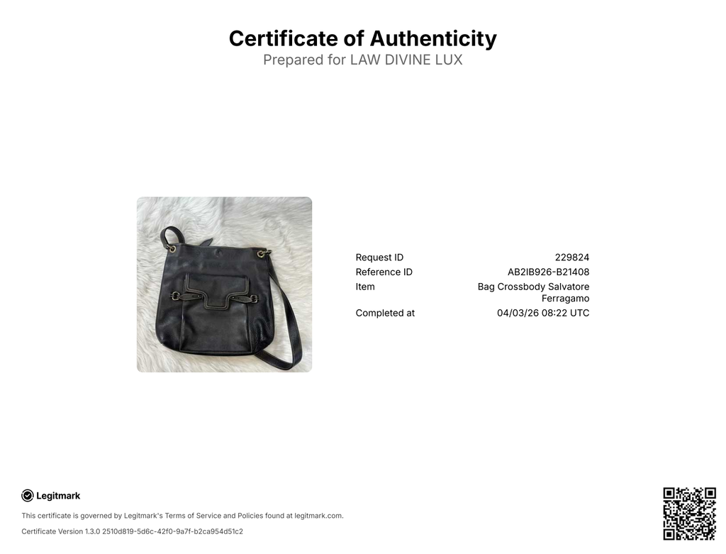 Salvatore Ferragamo Black Pebbled Gancini Leather Fanisa Shoulder Bag twins B21408