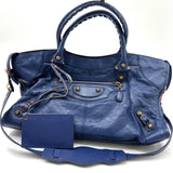 BALENCIAGA  Agneau Giant 12 Gold Hardware Part Time Bleu Cobalt