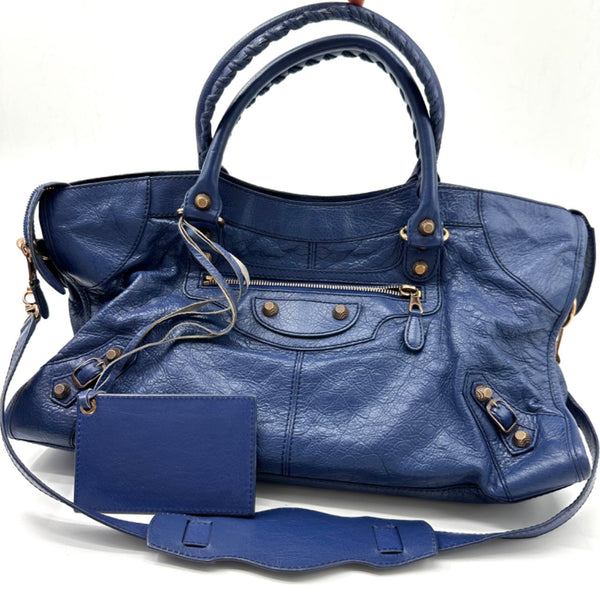 BALENCIAGA  Agneau Giant 12 Gold Hardware Part Time Bleu Cobalt