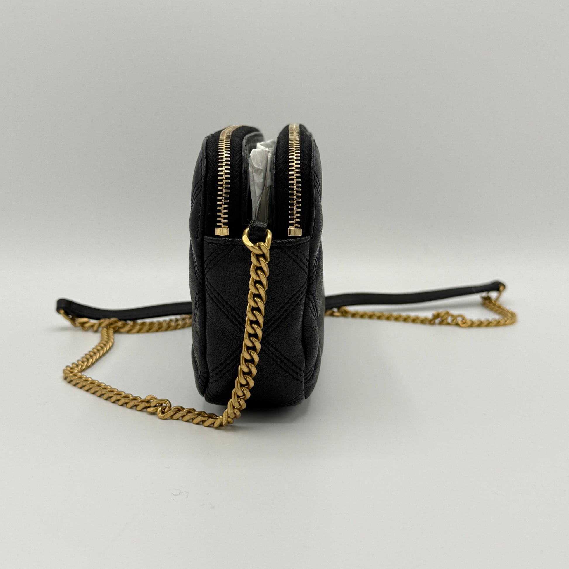 Becky Double Zip Crossbody Bag Quilted Leather Mini