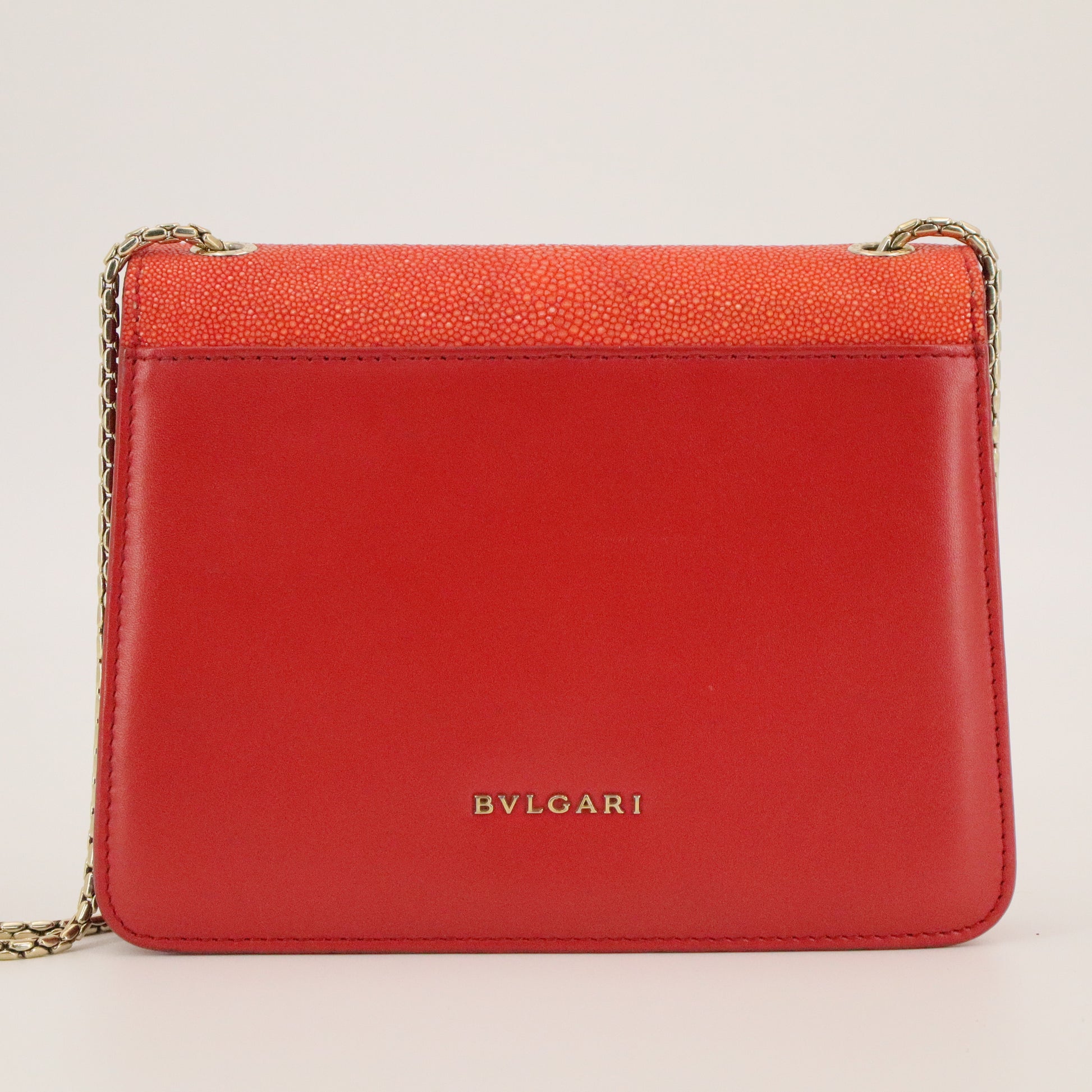 Serpenti Forever Square Shoulder Bag Leather and Stingray Small Twins