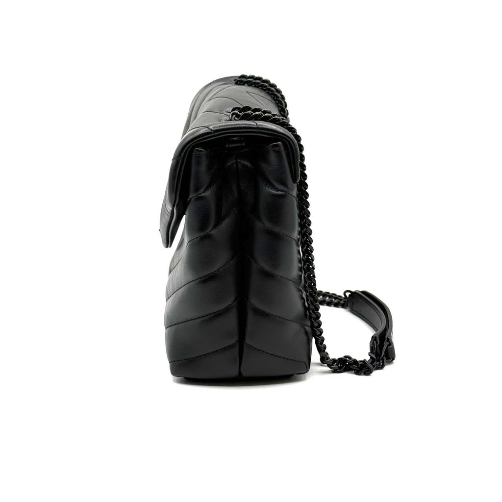 Loulou Shoulder Bag Matelasse Chevron Leather