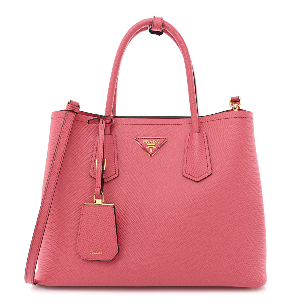 Cuir Double Tote Saffiano Leather Medium Twins
