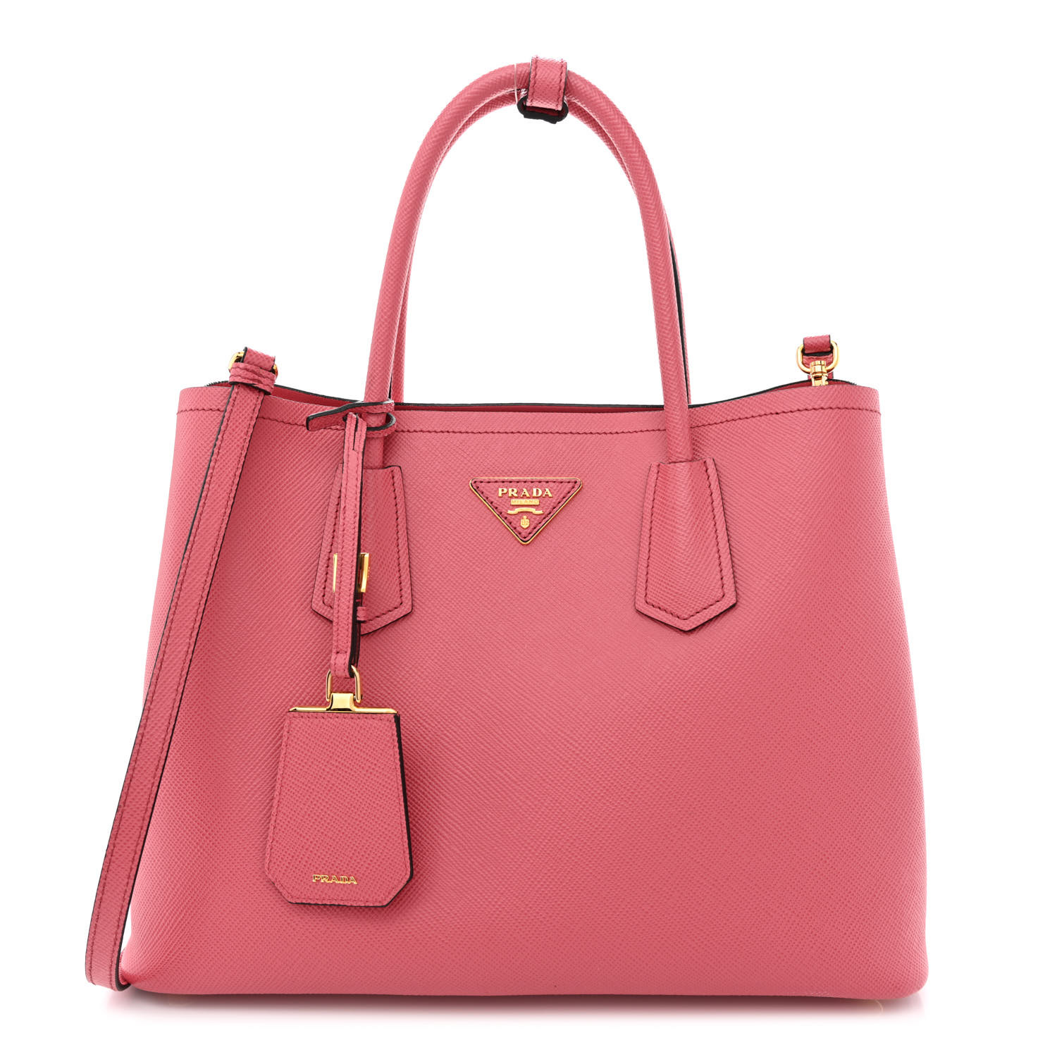 Cuir Double Tote Saffiano Leather Medium Twins