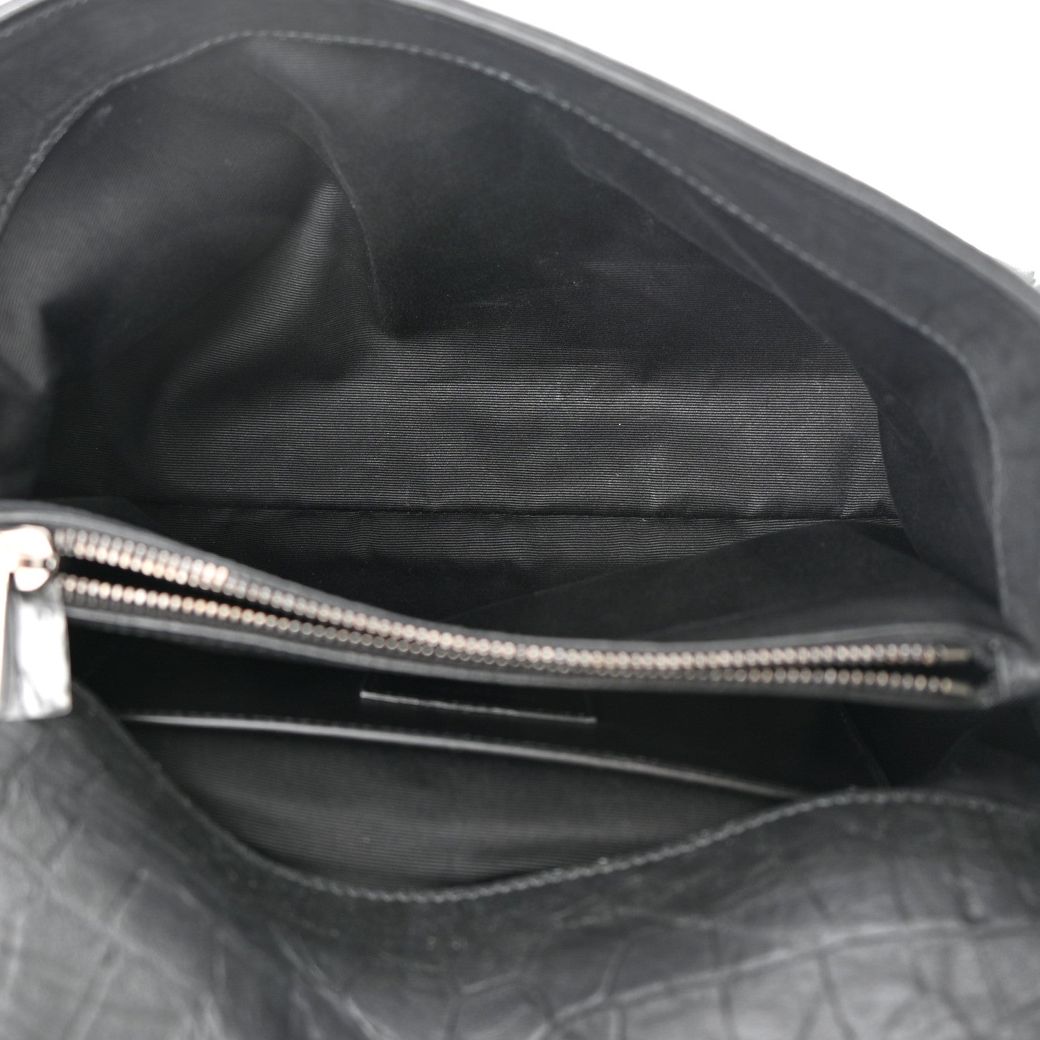 Calfskin Crocodile Embossed Medium West Hollywood Monogram Fold-Over Bag twins