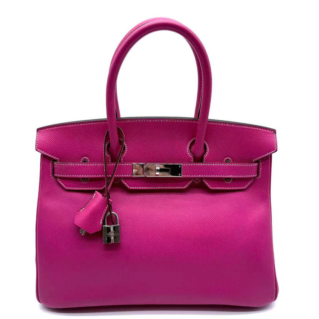 Birkin 30 Handbag Rose Mexico Epsom with Palladium Hardware