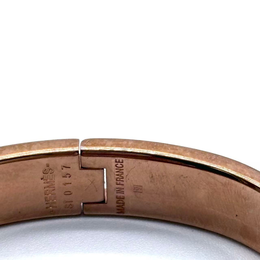 Enamel Clic H Bangle Bracelet Rose Cendre