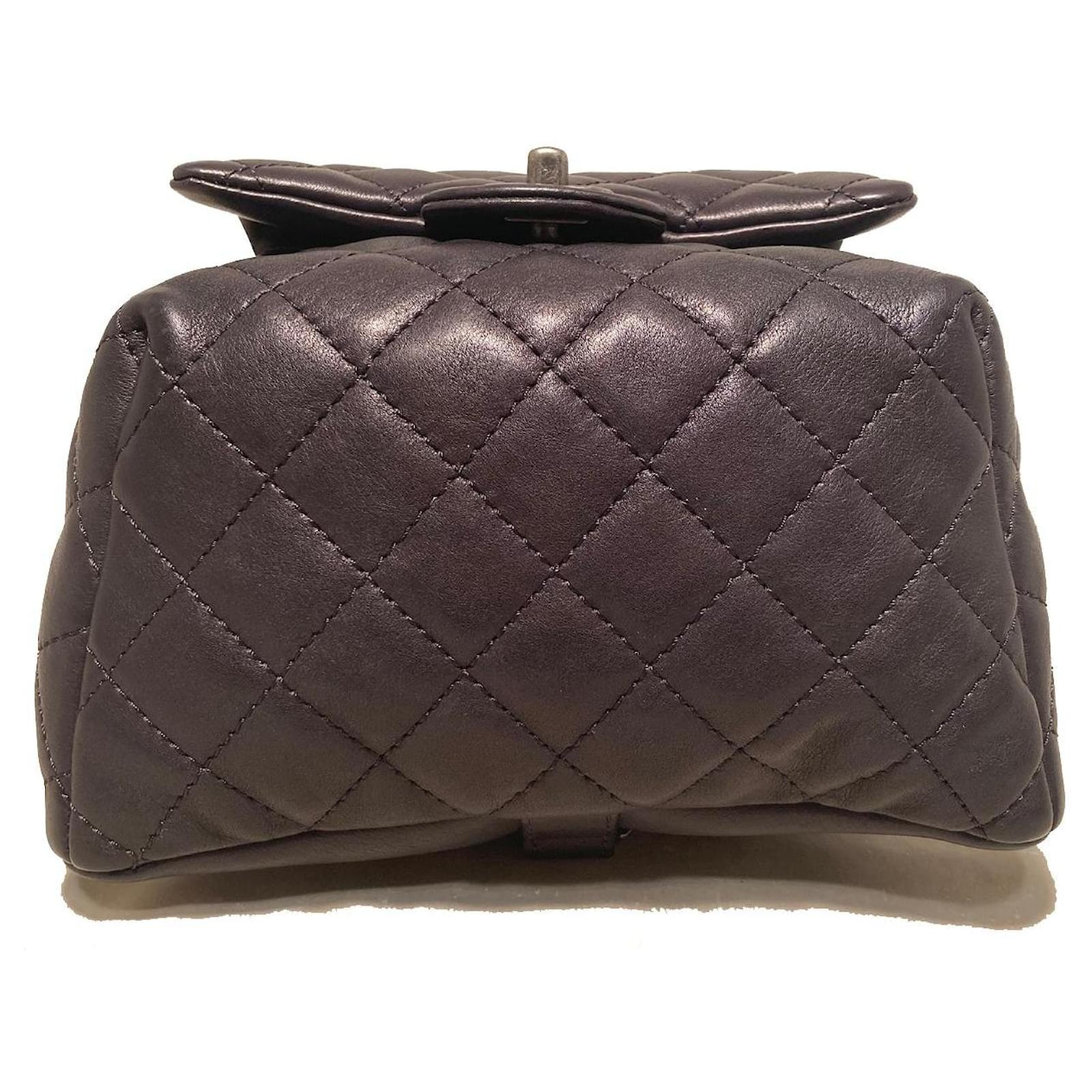 Drawstring CC Flap Backpack Quilted Lambskin Small Twins
