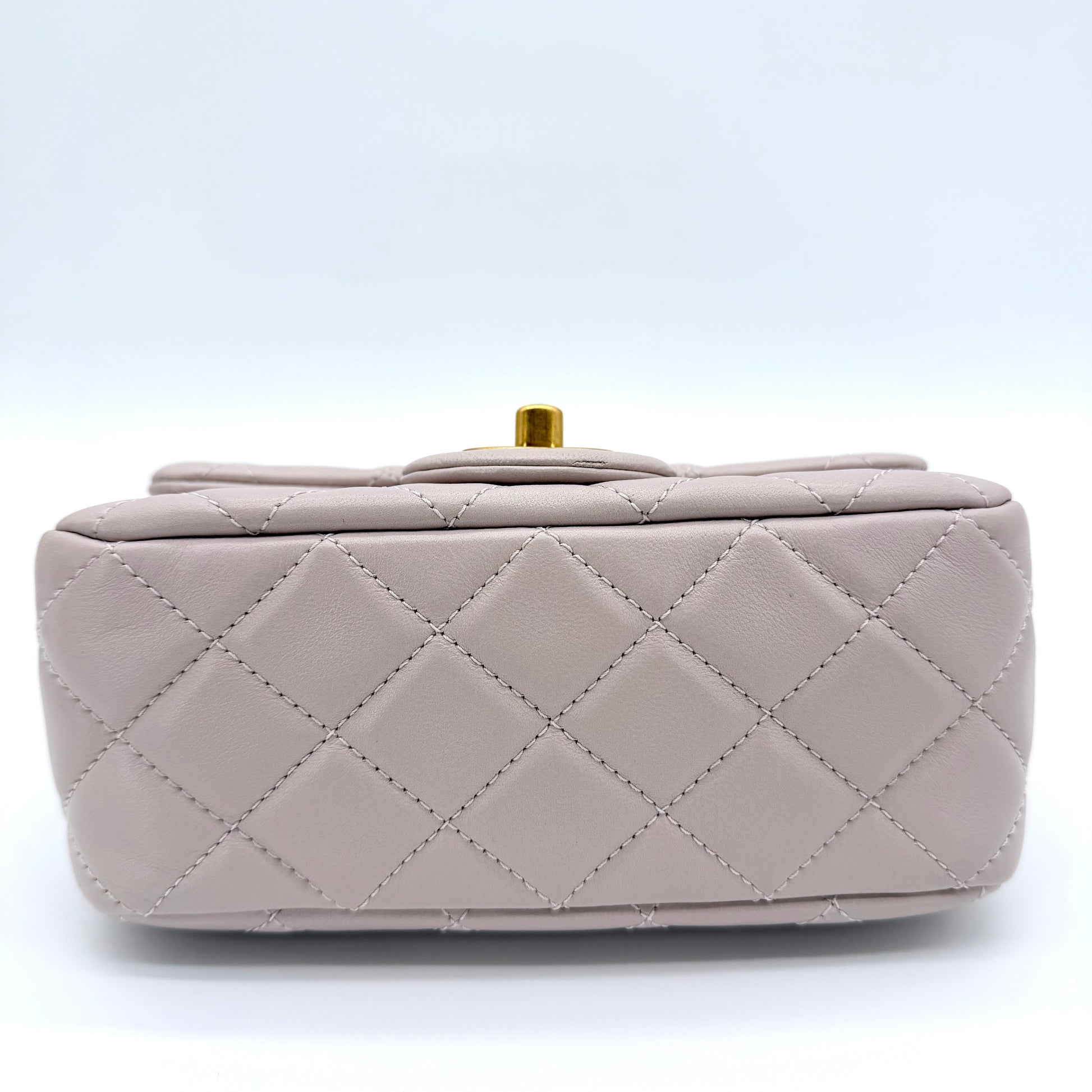 Pearl Crush Square Flap Bag Quilted Lambskin Mini