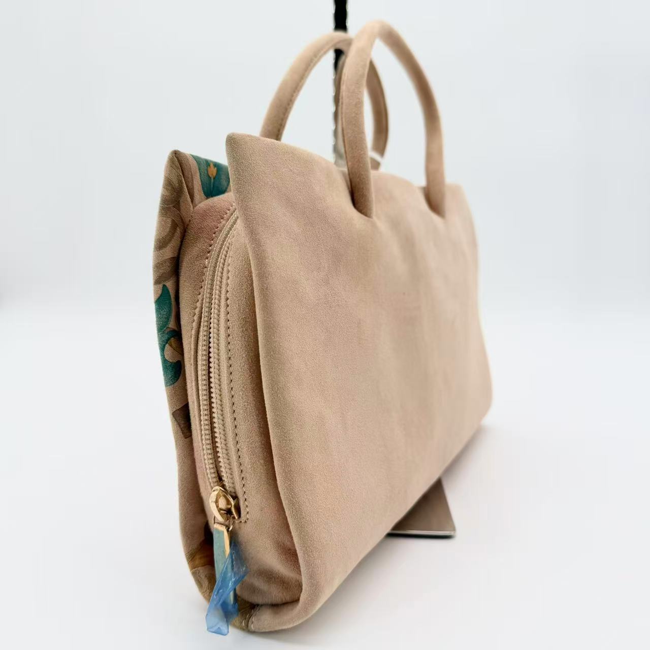 Rare Damier Teal Pasley Suede Handbag