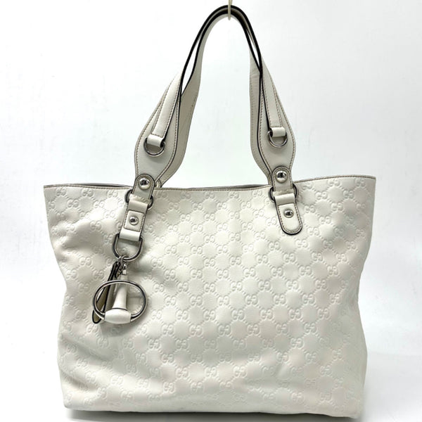 GUCCI Guccissima Medium Icon Bit Tote White