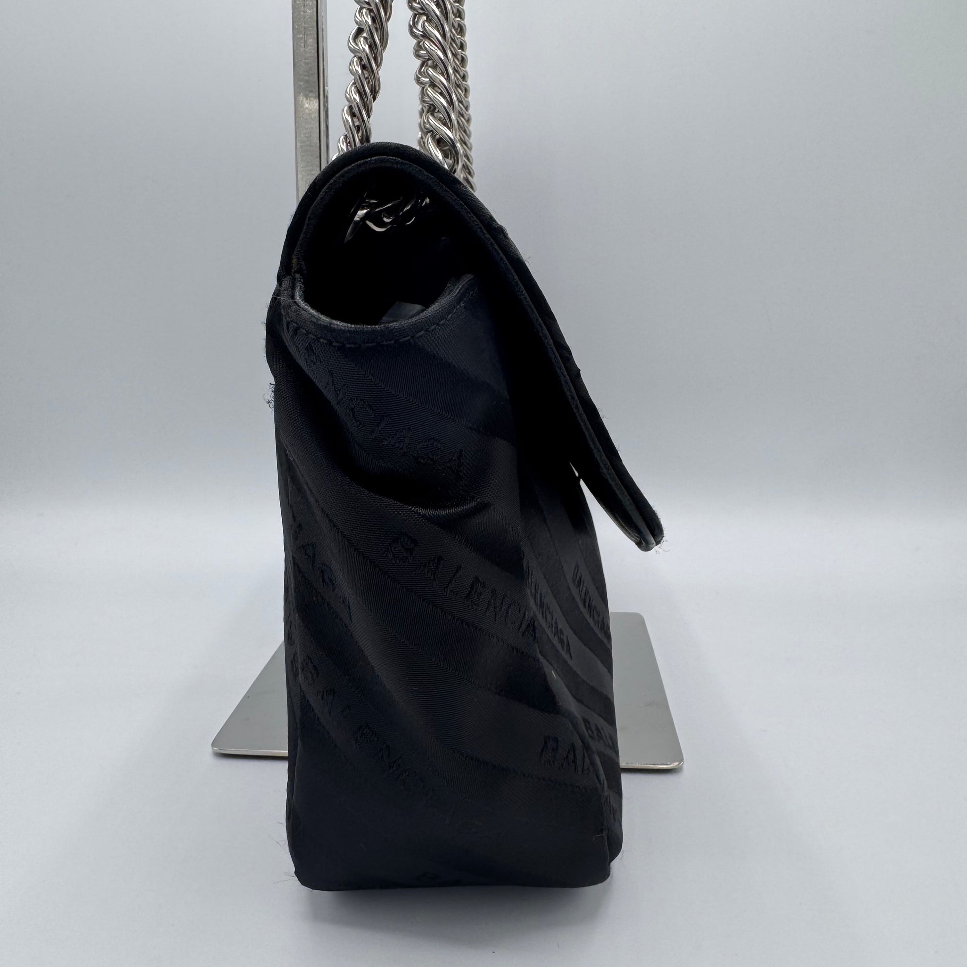 Balenciaga- BB Chain Round Shoulder Bag Jacquard Medium Gisel