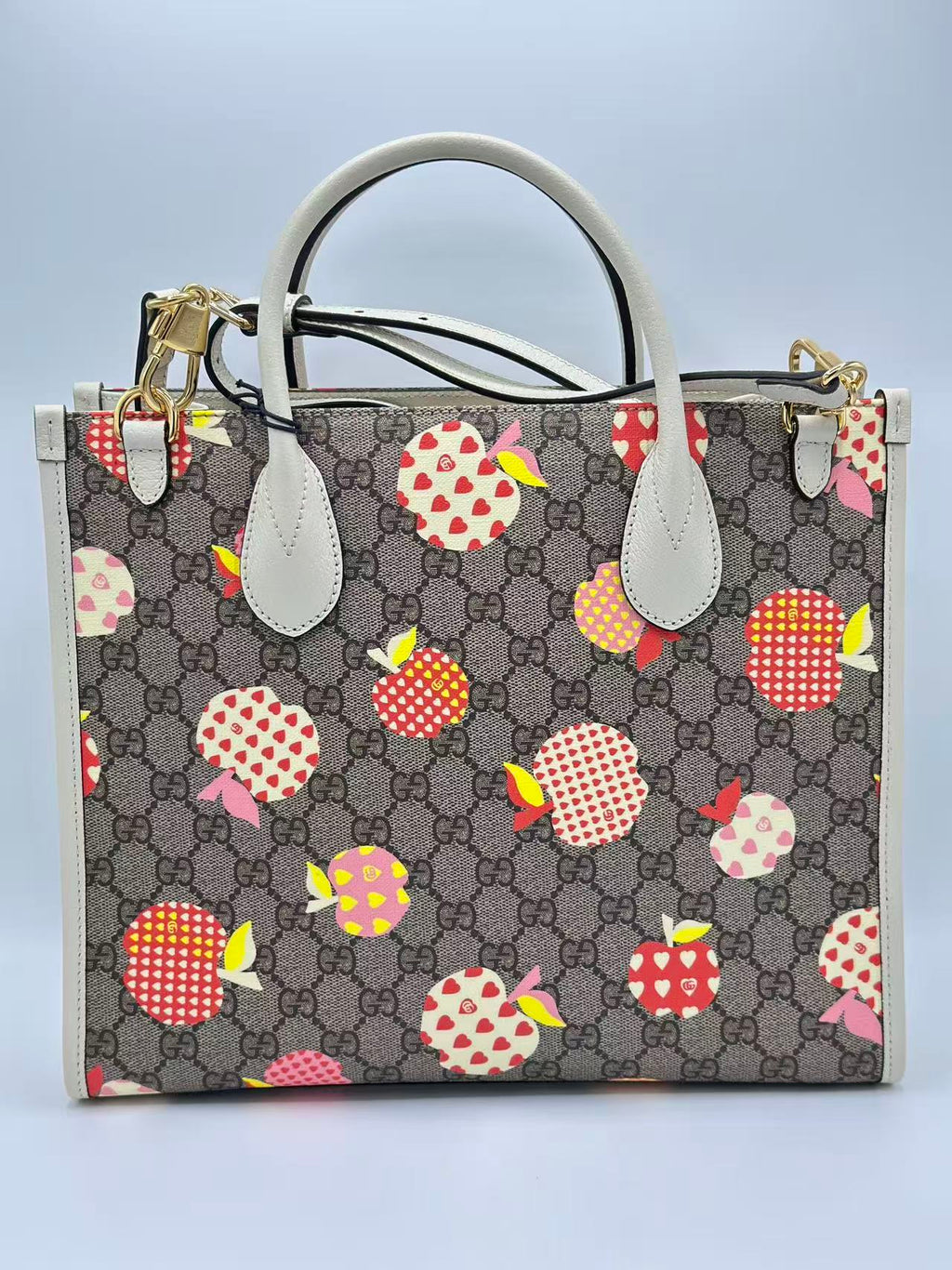 Structured Top Handle Open Tote Printed GG Coated Canvas Small