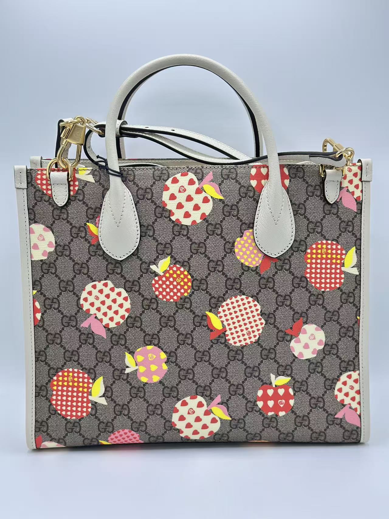 Structured Top Handle Open Tote Printed GG Coated Canvas Small