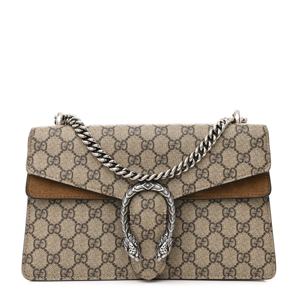 GG Supreme Monogram Medium Dionysus Shoulder Bag Small Taupe Twins