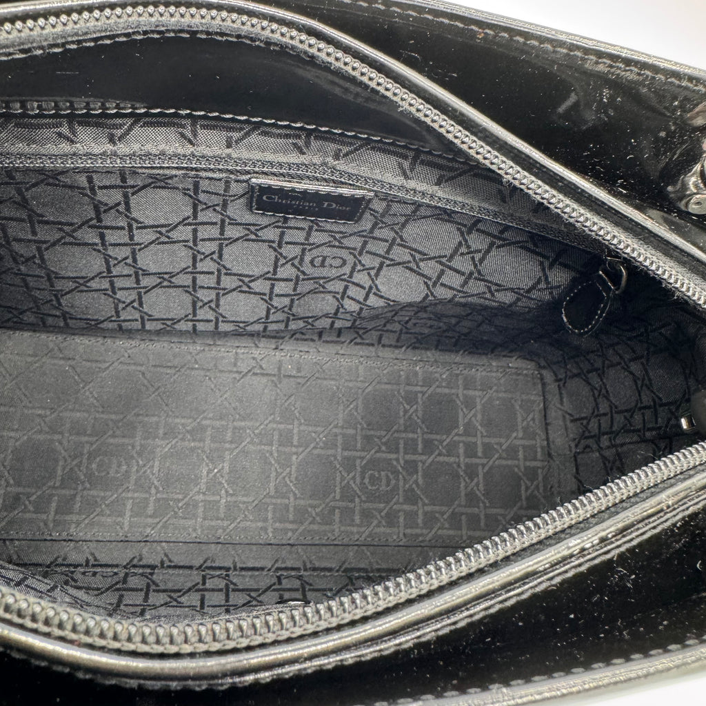 Dior Black Malice Patent Leather Satchel