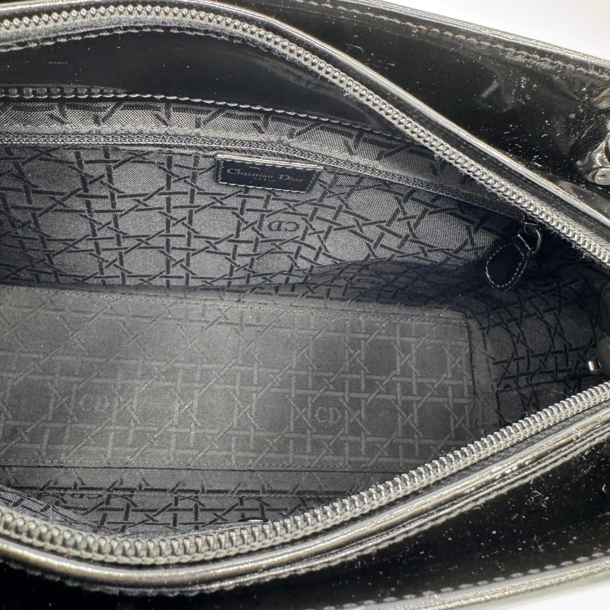 Dior Black Malice Patent Leather Satchel
