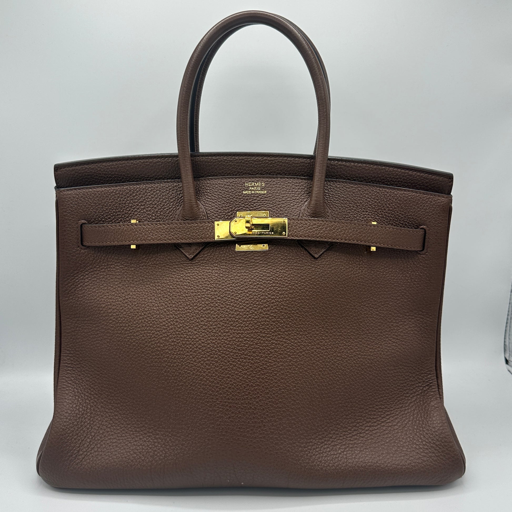 Birkin 35 En Cuero Togo Marrón Castaño