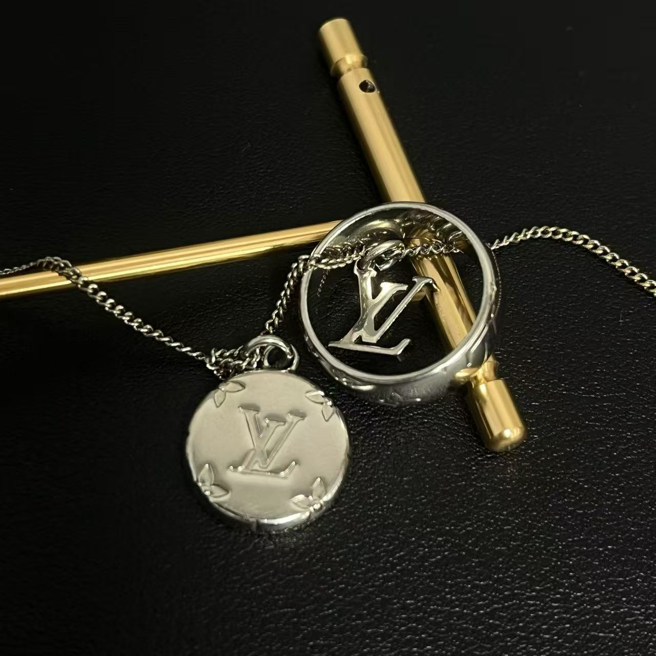 Monogram Charms Necklace Metal Twins LDJ3803