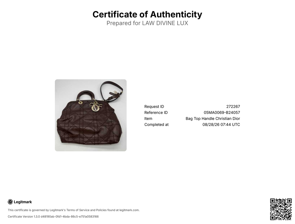 Christian Dior Granville Satchel Cannage Quilt Leather Large Twins B24057