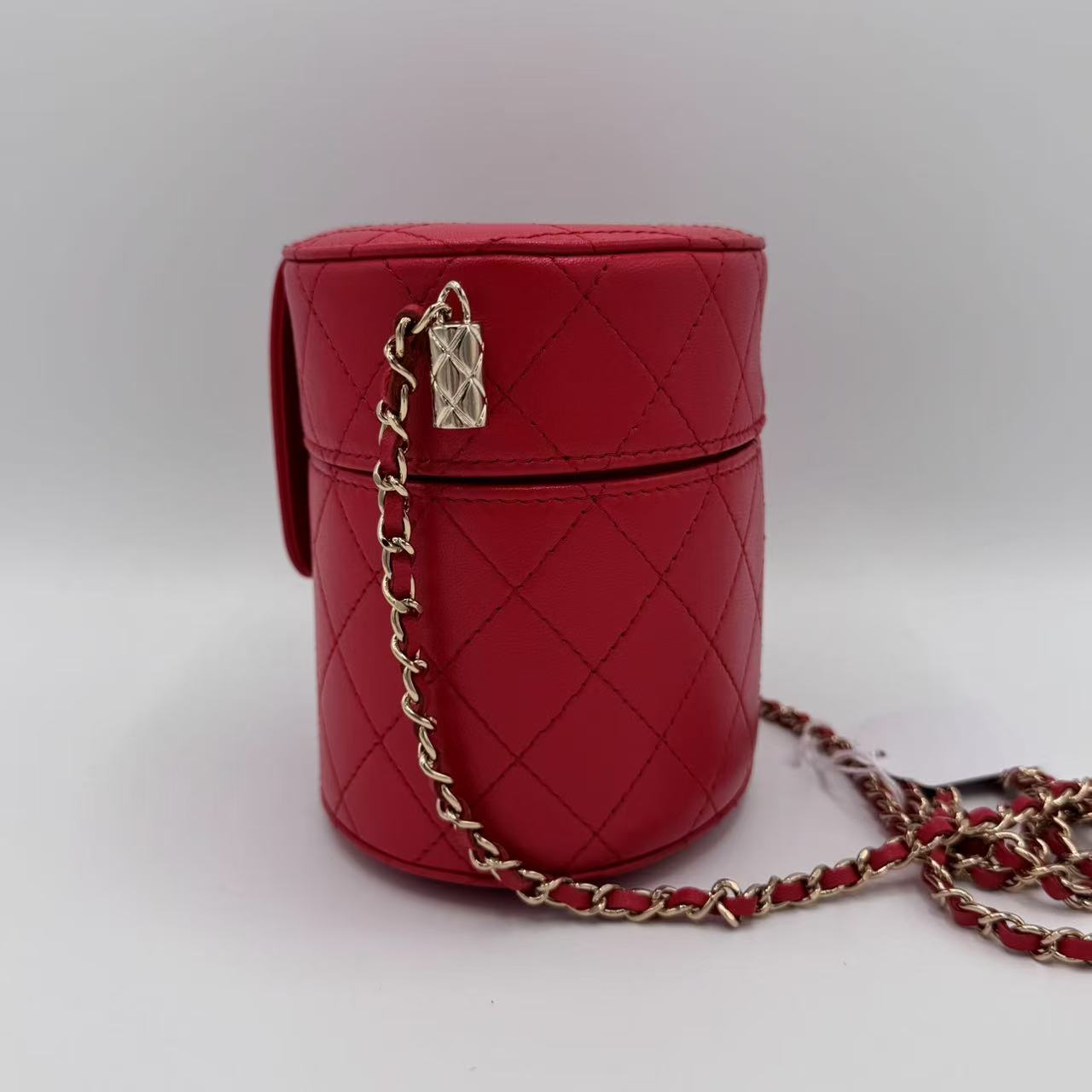 Chanel Quilted Small Round Vanity With Chain
