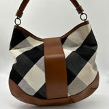 Burberry Convertible Buckle Hobo Mega Check Canvas with Leather Large