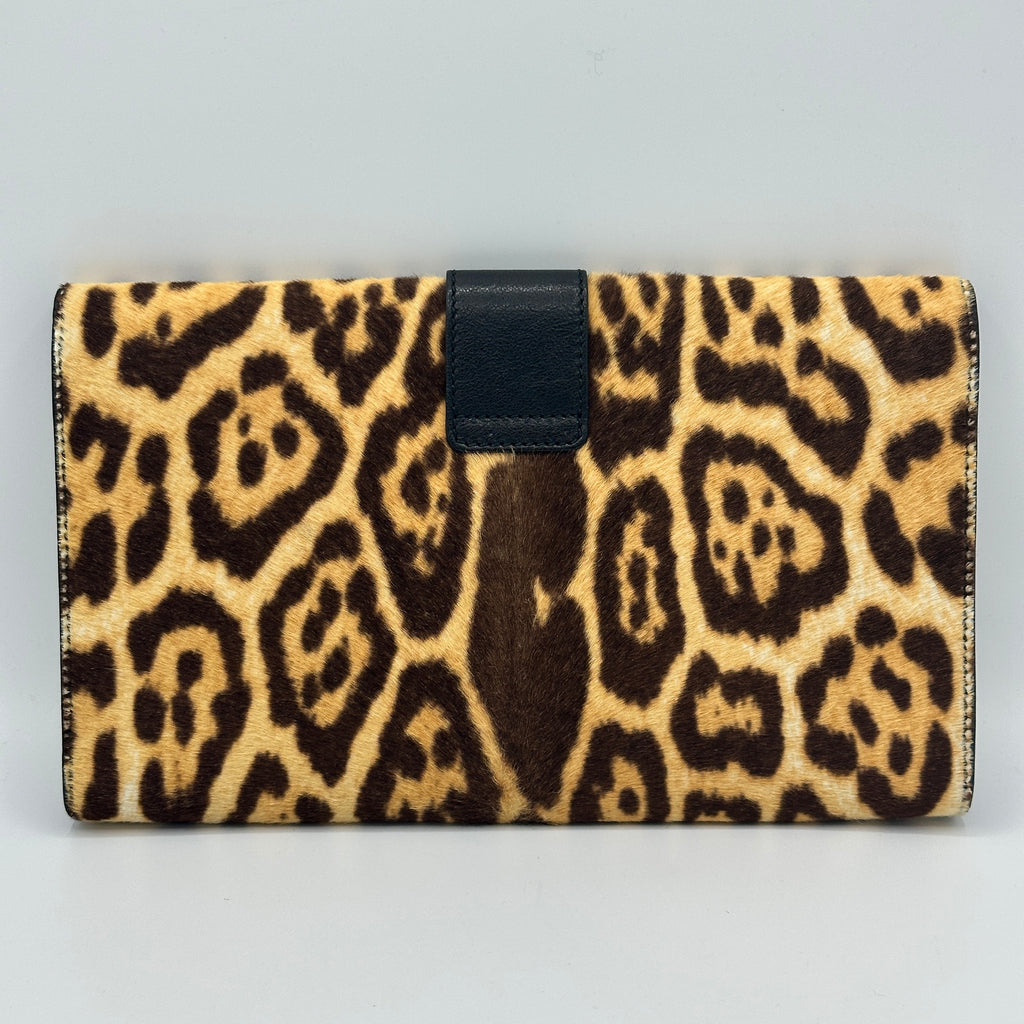 Leopard Print Pony Hair Clutch