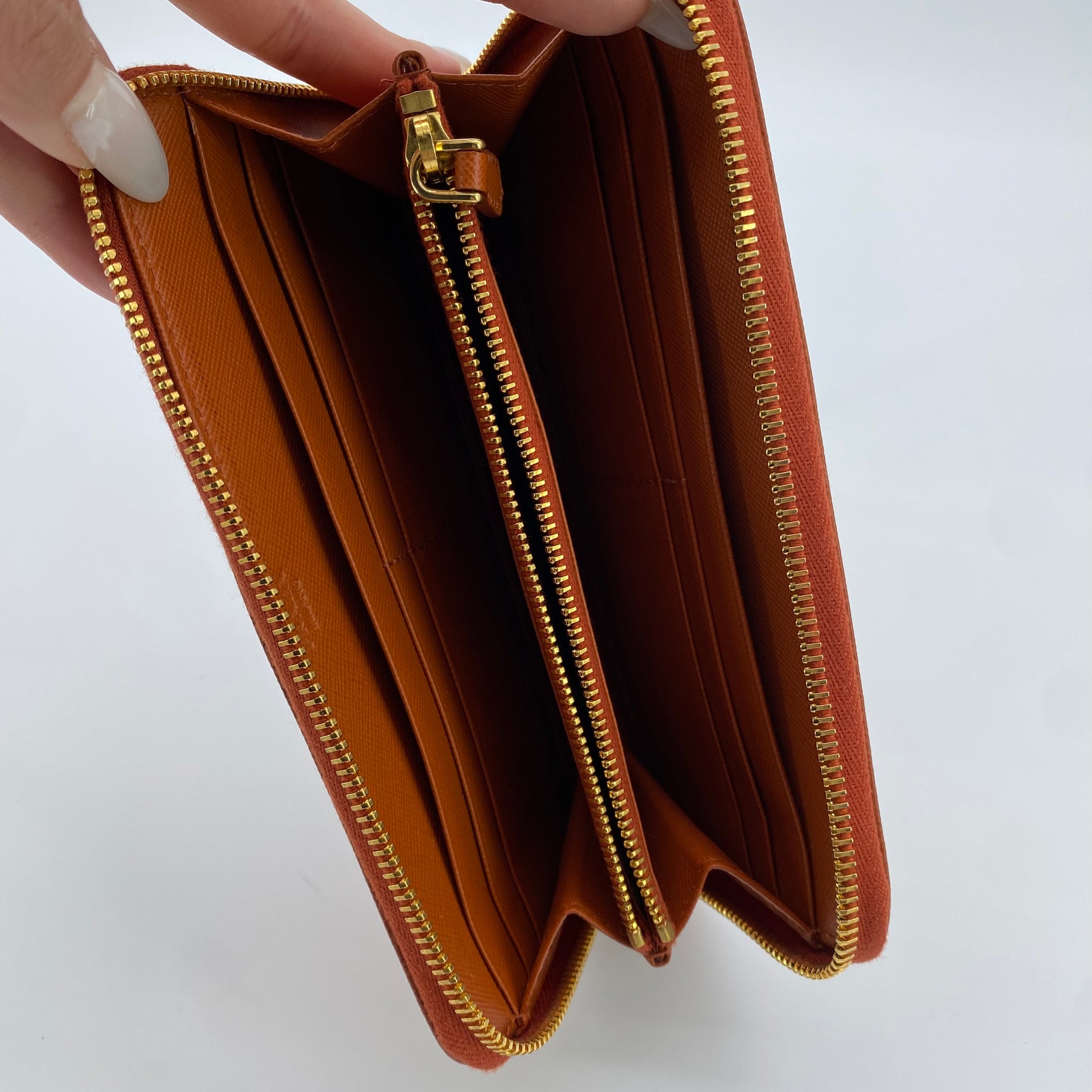 Zip Around Wallet Saffiano Leather Long