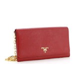 Wallet on Chain Saffiano Leather