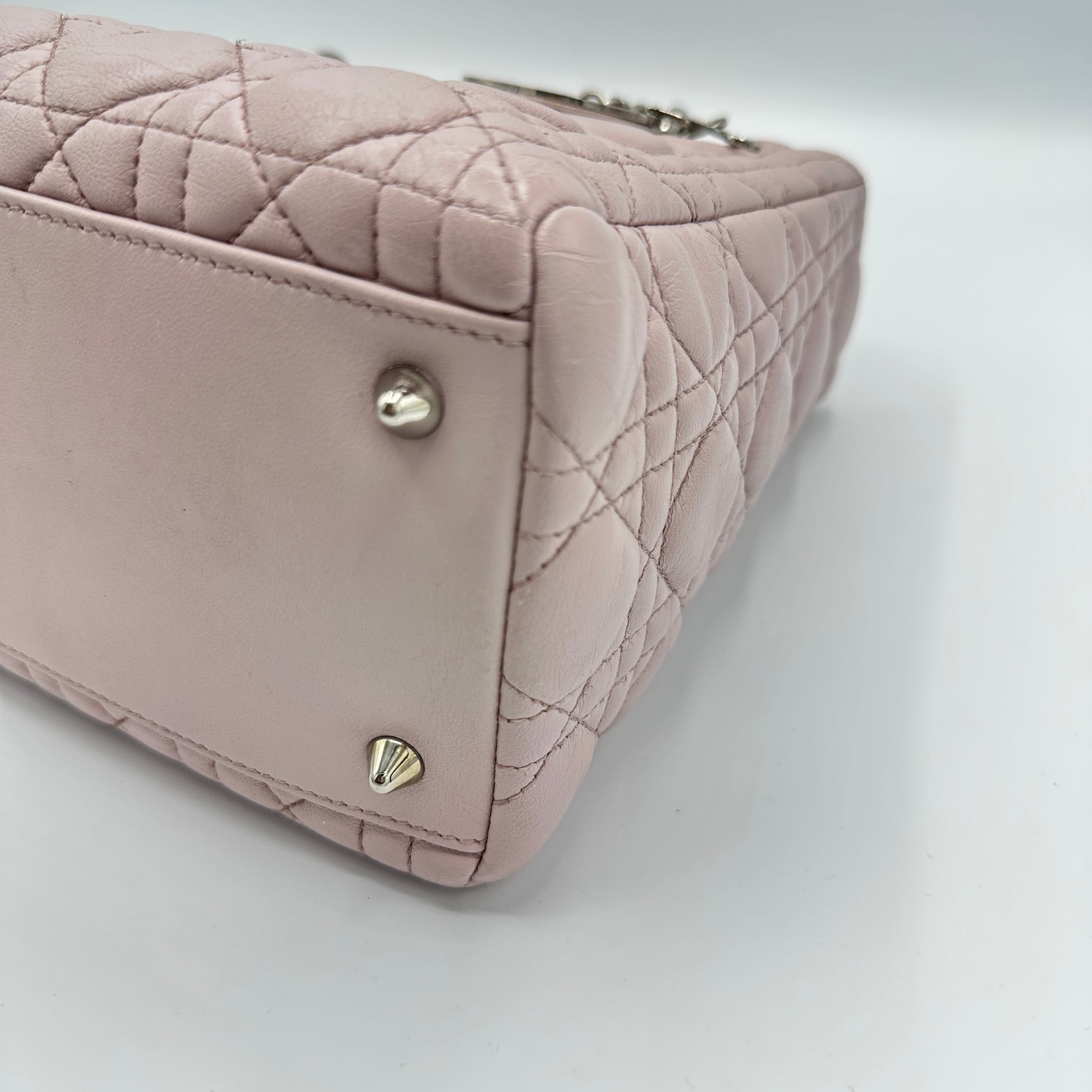 Christian Dior  Lambskin Cannage Medium Lady Dior Light