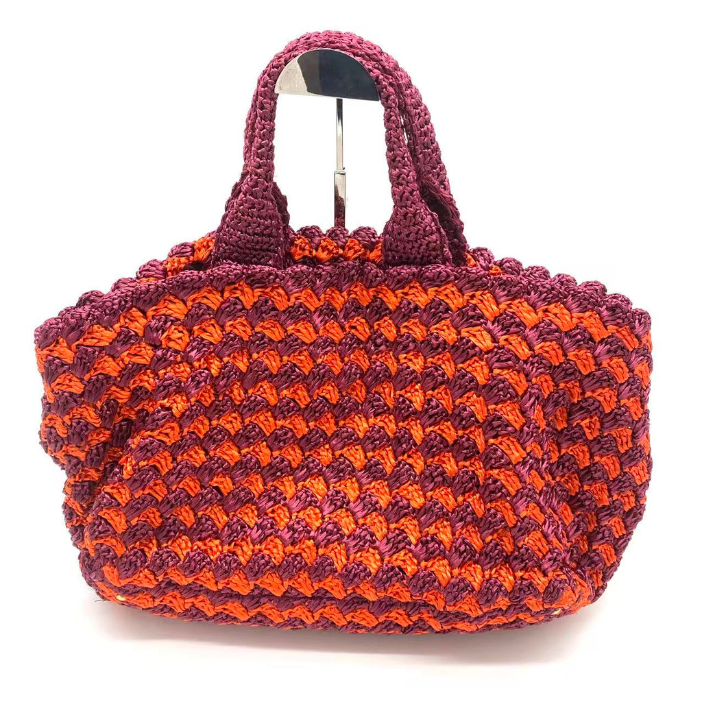 Raffia Big Tote Bag Orange