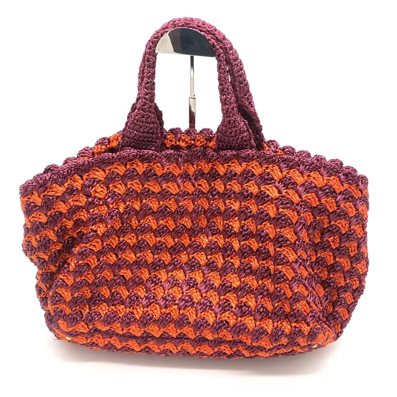 Raffia Big Tote Bag Orange