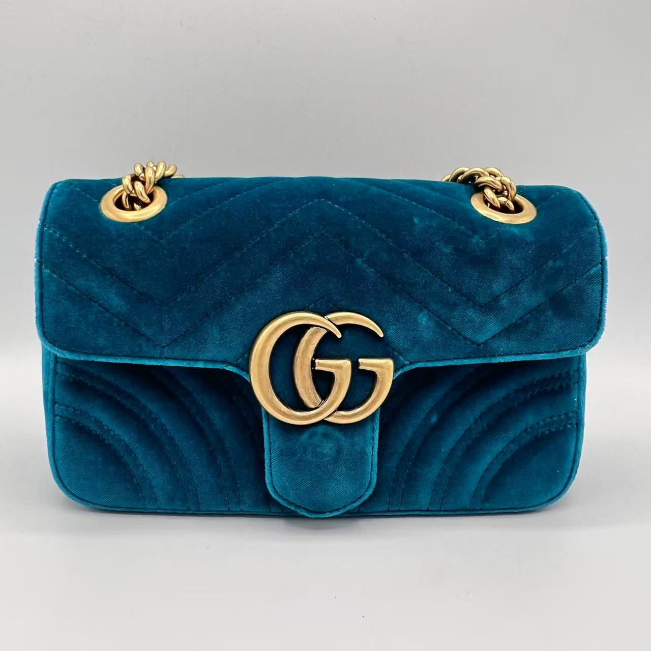 GG Marmont Flap Bag Matelasse Velvet Mini