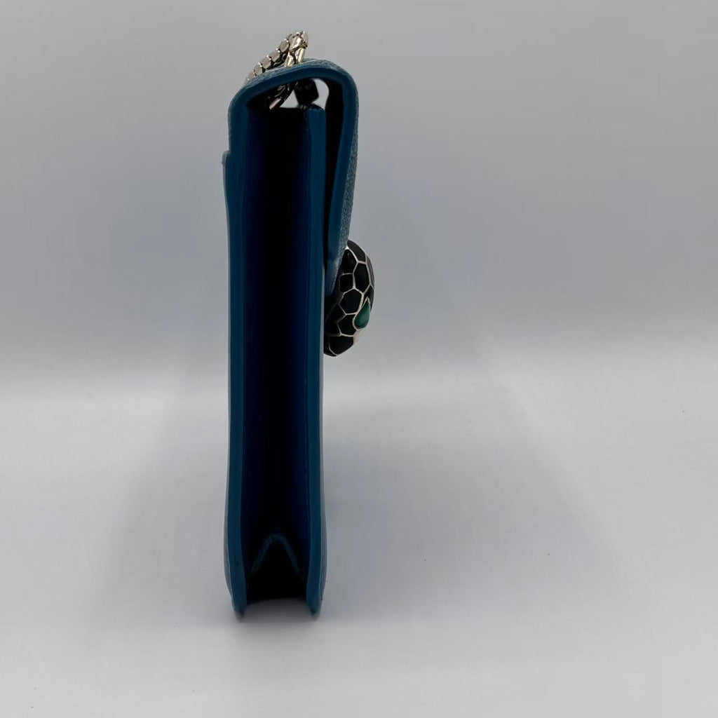 Calfskin Serpenti Forever Shoulder Bag Tropical Turquoise GREEN