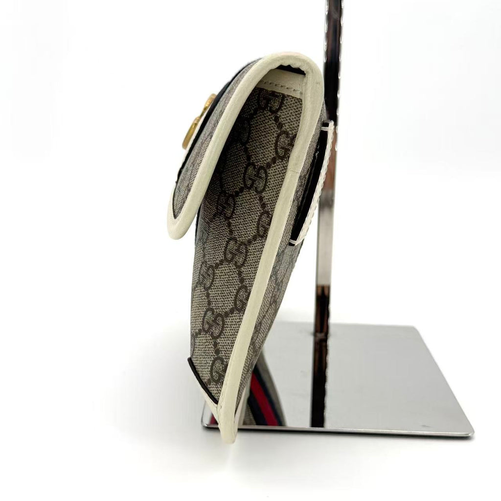 Brown/White GG Canvas Web Ophidia Belt Bag