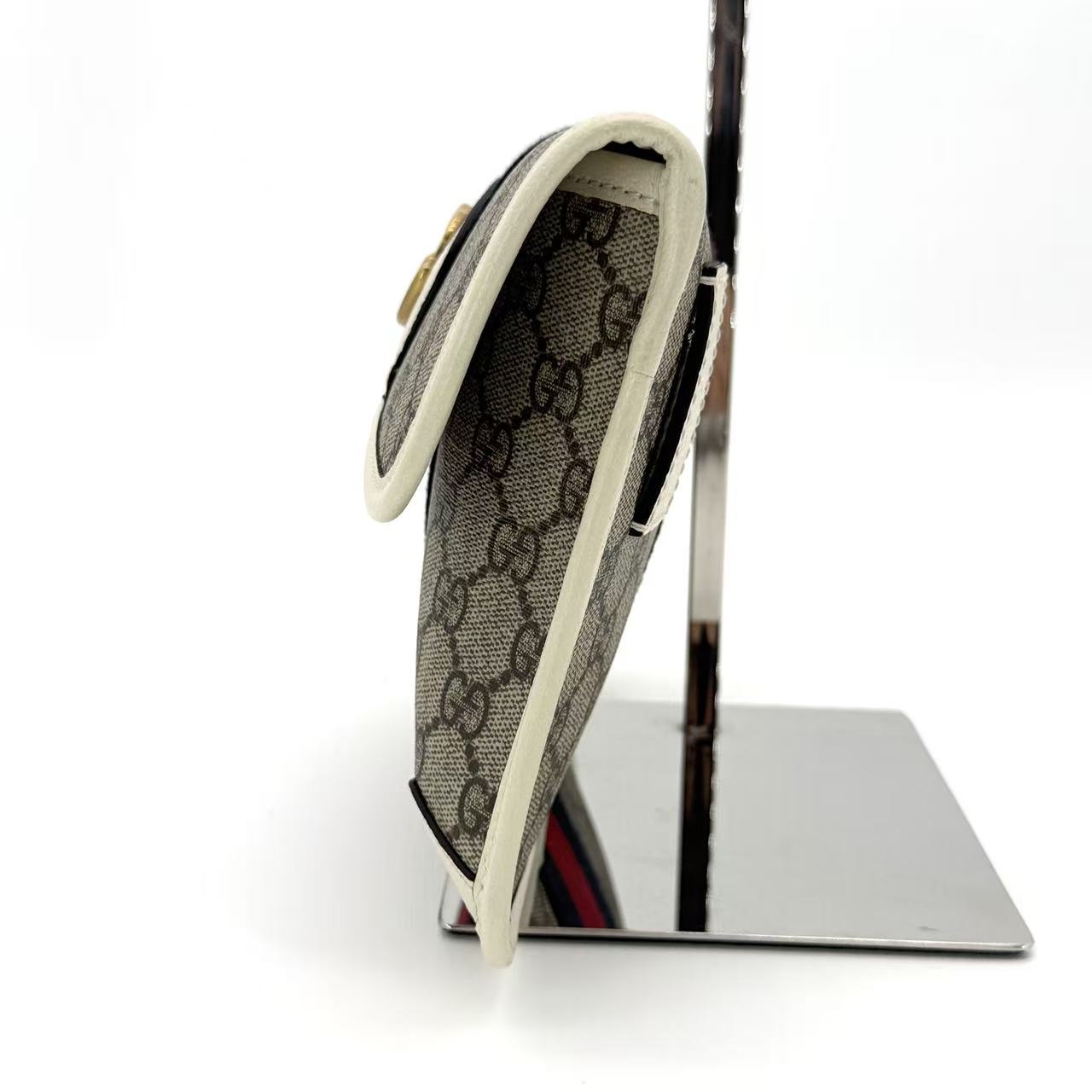 Brown/White GG Canvas Web Ophidia Belt Bag
