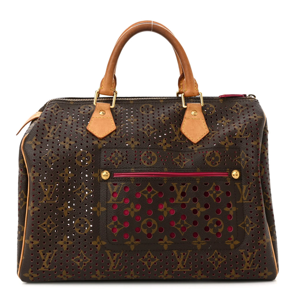 Louis Vuitton Limited Edition Fuchsia Monogram Perforated Speedy 30 Bag twins B22366
