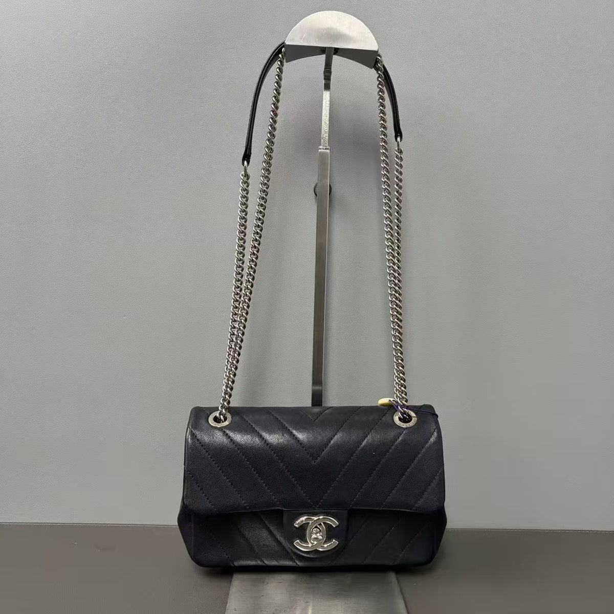 Chanel Mini CC Chevron Calfskin Single Flap Twins LDZ1581