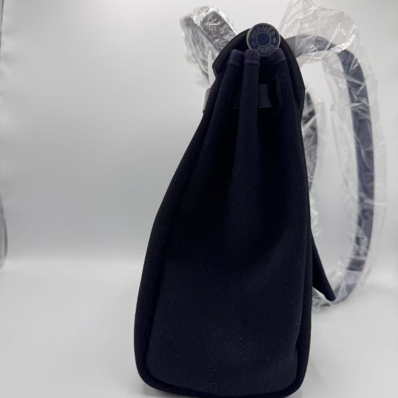 Hermès- Military Toile Vache Hunter Herbag Zip  PM Bleu Marine Black